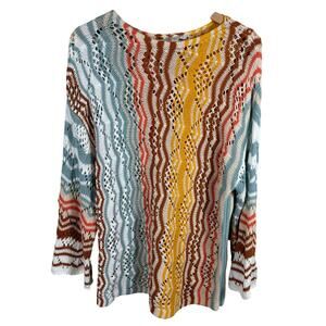 Cato Women's Medium Multicolor Knitted Breathable Lightweight Pullover Sweater